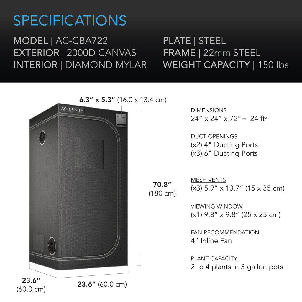 AC Infinity - CLOUDLAB 722, Advance Grow Tent 2x2