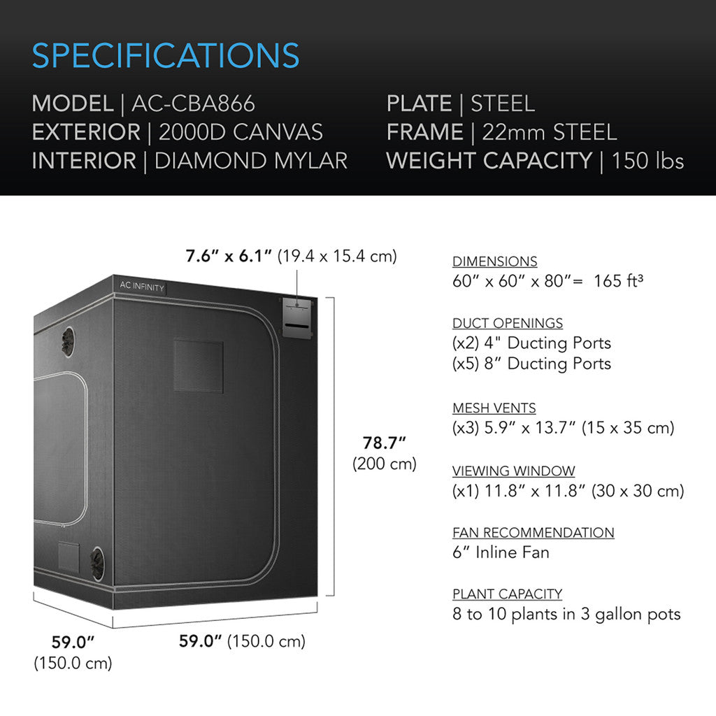 AC Infinity - CLOUDLAB 866, Advance Grow Tent 5x5